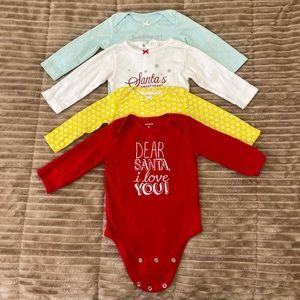 Carter’s set of 4 long sleeve onesies, like new